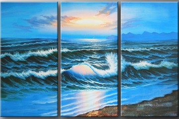 海の風景 Painting - agp129 パネルグループ海景三連祭壇画
